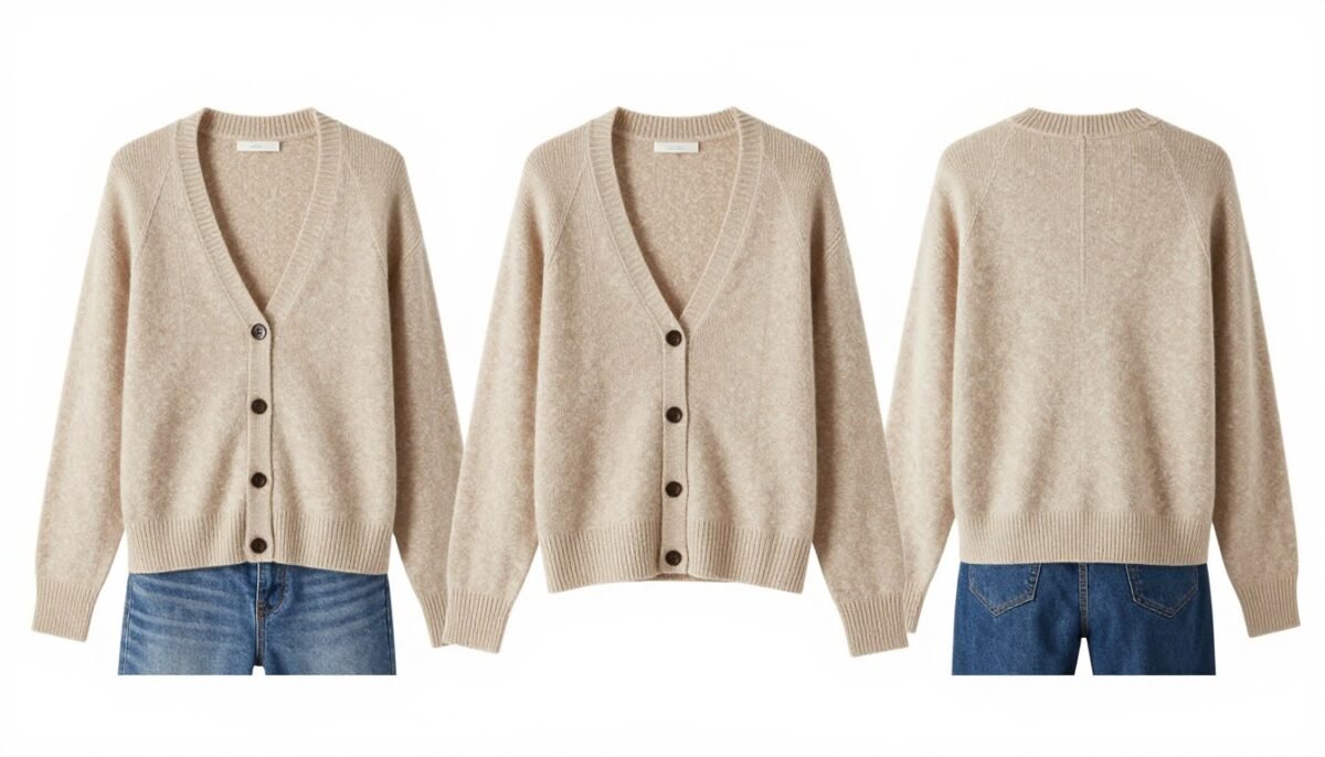 Multiple outfit combinations featuring the same Yngrid Cardigan styled differently