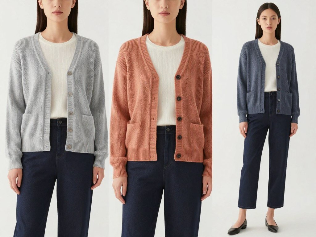 Multiple variations of Yngrid Cardigan in different colors and lengths