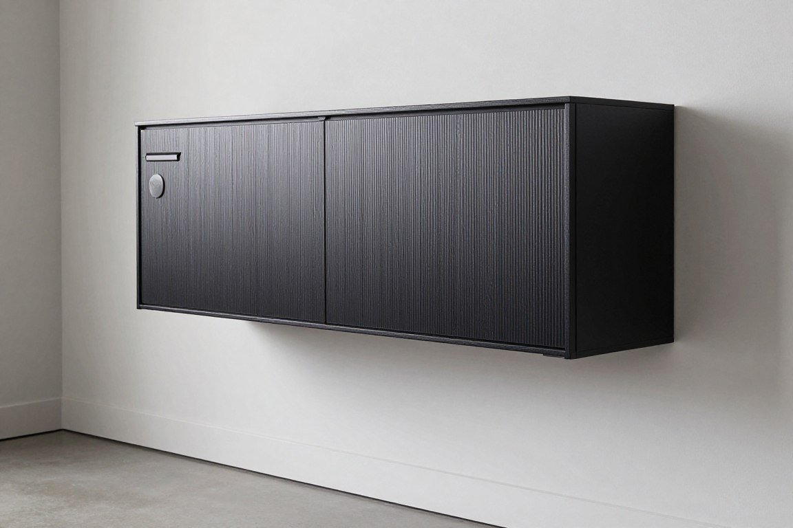 Murphy bar in closed position blending with wall for built-in bar ideas