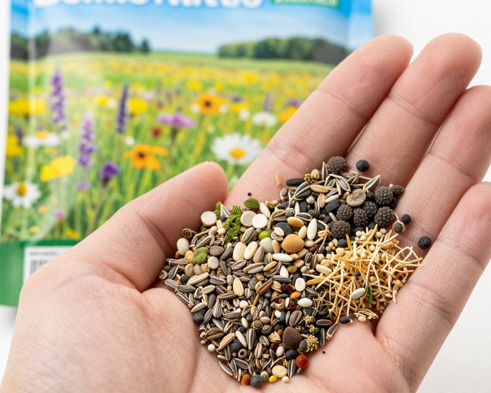 Native wildflower seed mix close-up