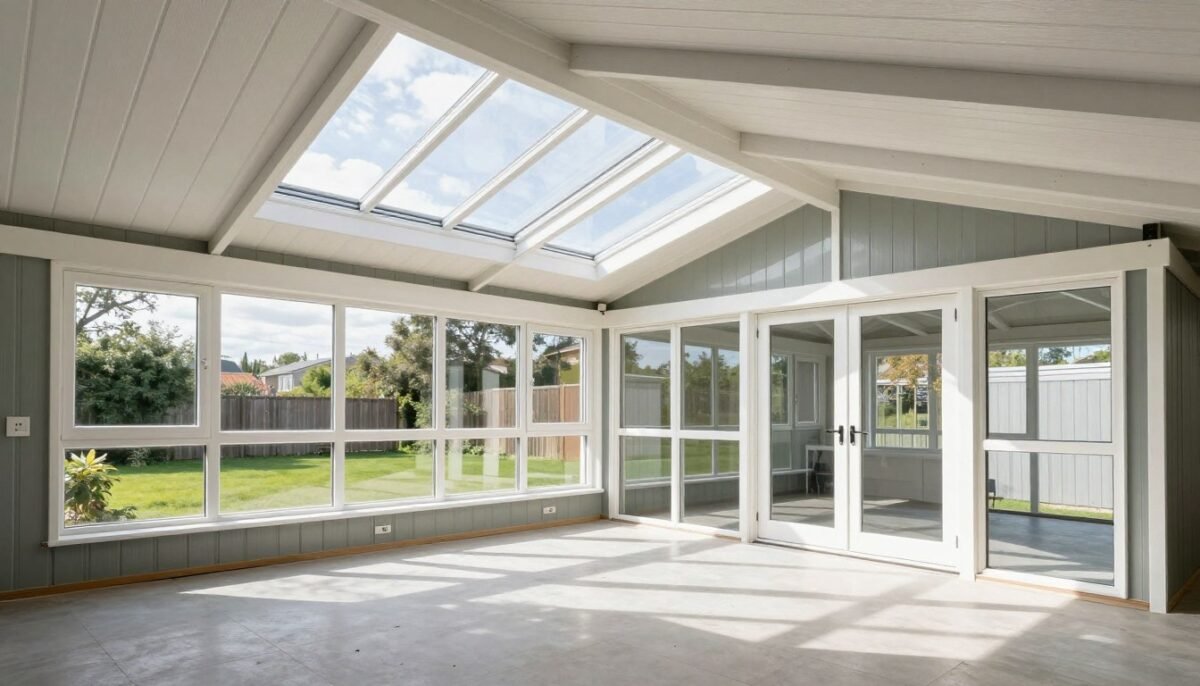 Natural light optimization in 16x40 shed house