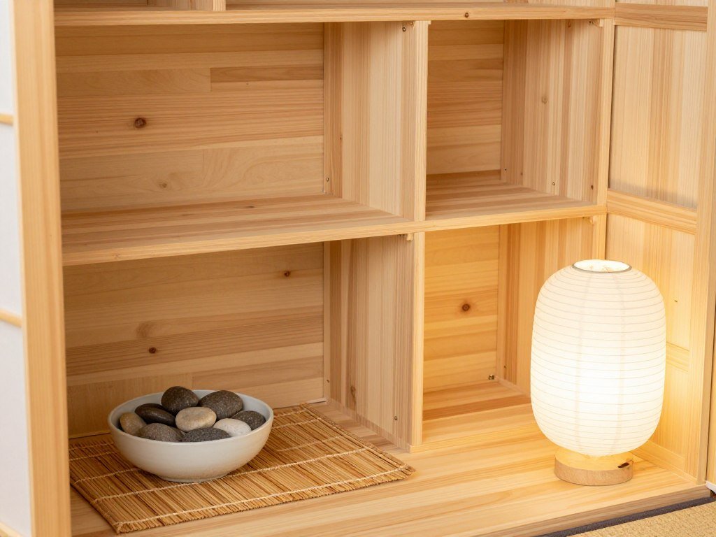 Natural materials in Japanese tiny home