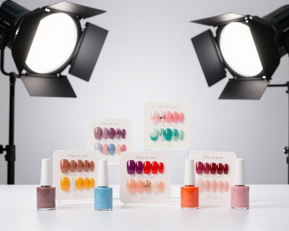 Olive & June press-on nails collection display