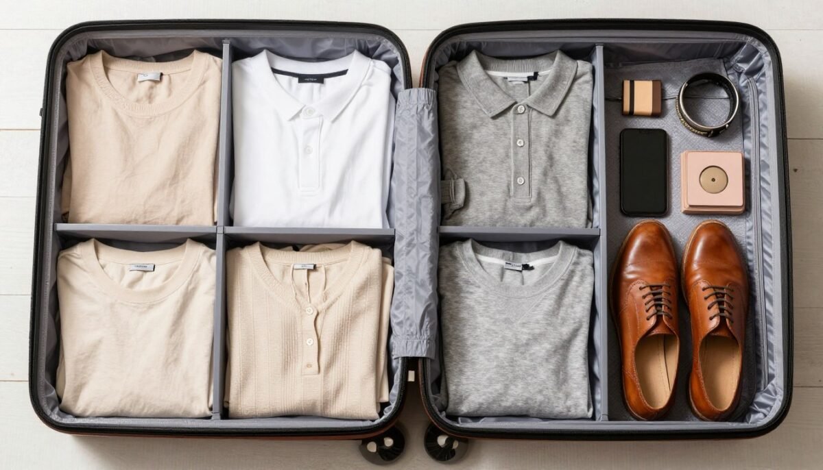 Organized suitcase with Italian spring outfits