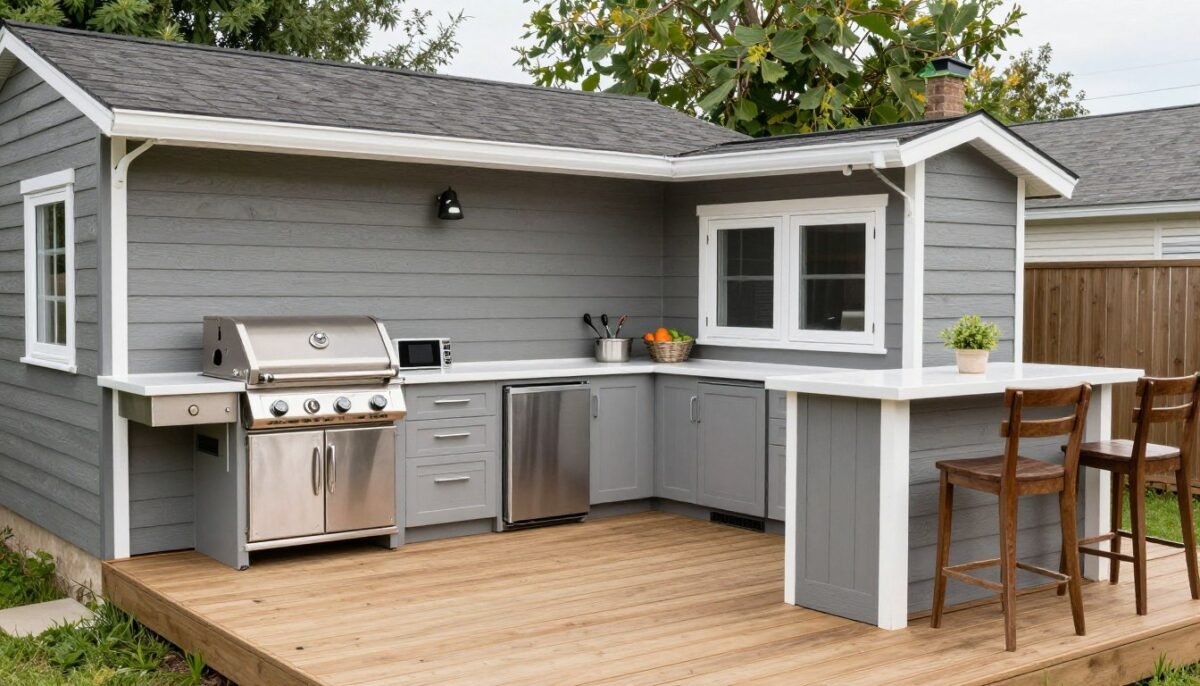 Outdoor kitchen for shed house