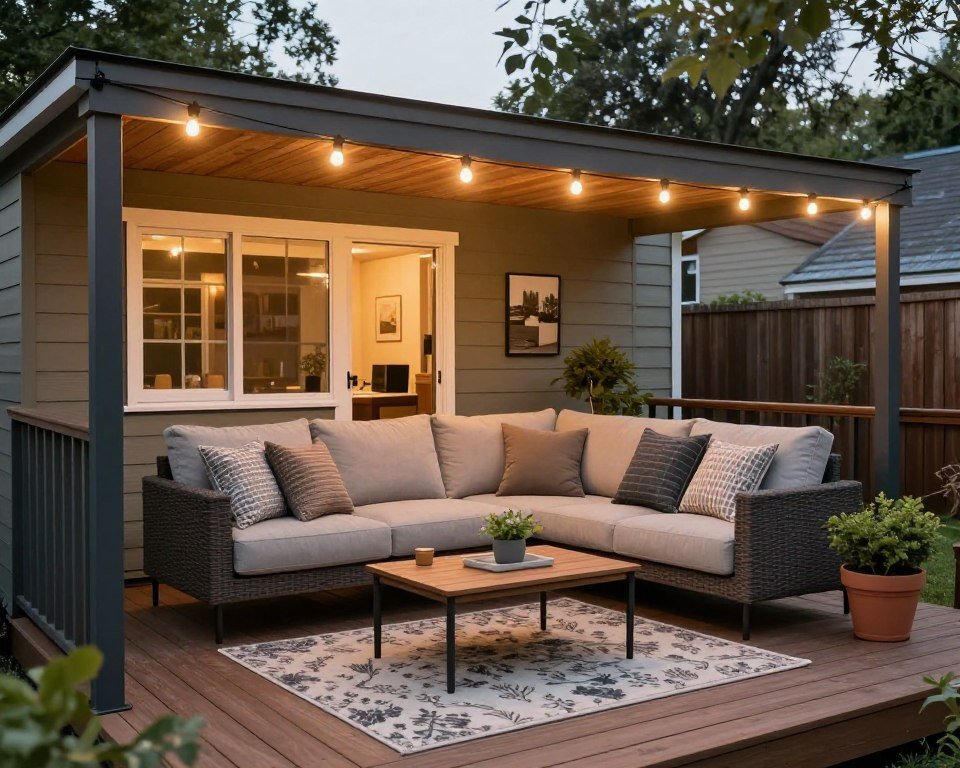 Outdoor living space for tiny home