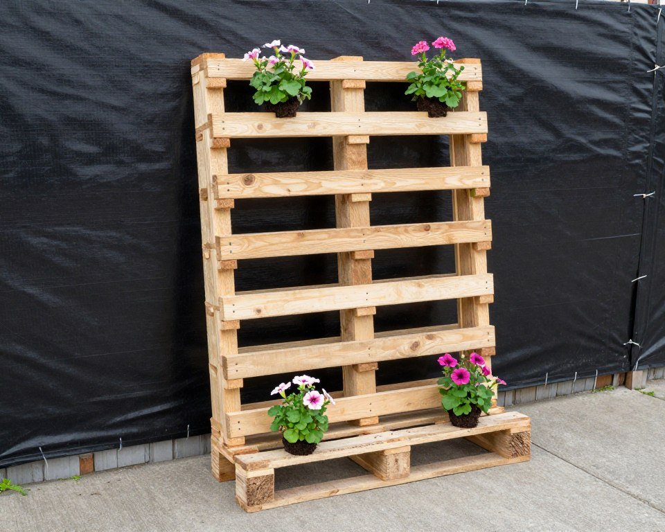 Pallet vertical garden construction