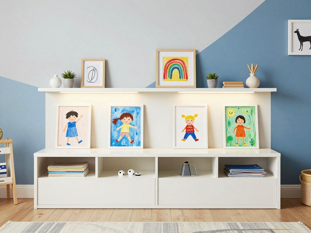 Personalized IKEA kids playroom with artwork