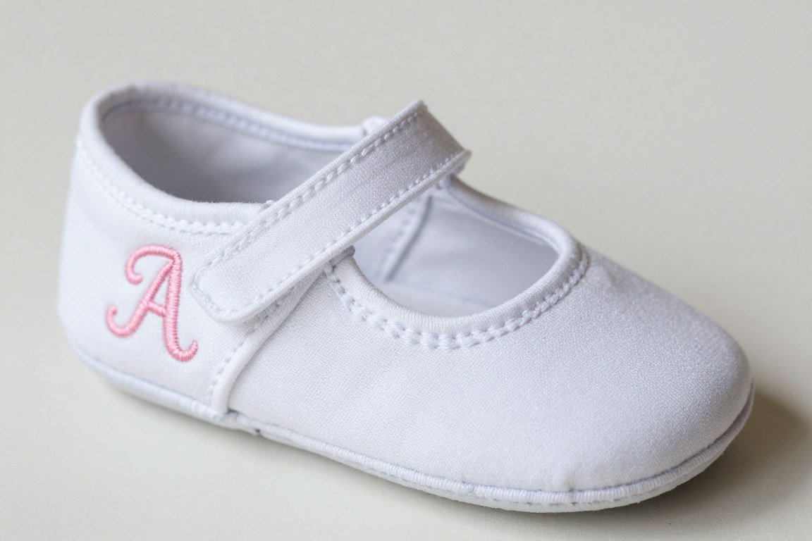 Personalized baby mary jane with embroidered initials