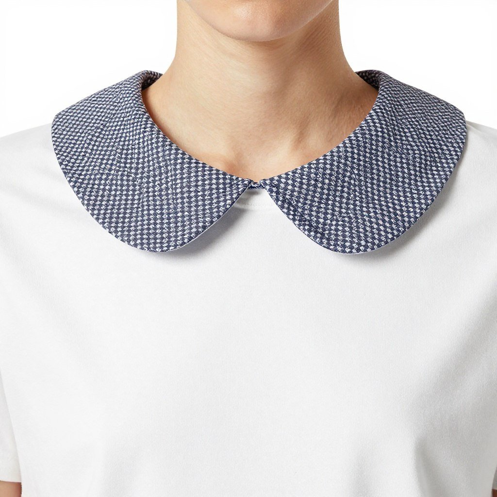 Plain shirt with added decorative statement collar