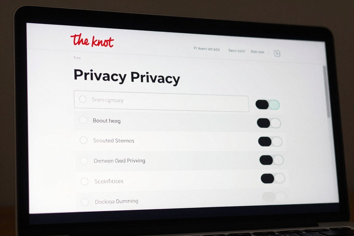 Privacy settings interface on wedding website