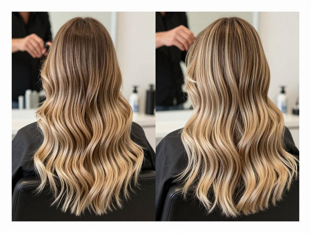 Professional balayage application in salon versus DIY attempt