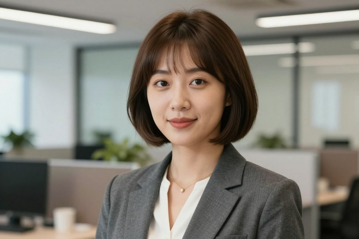 Professional choppy bob combining volume with polished appropriate appearance for fine hair