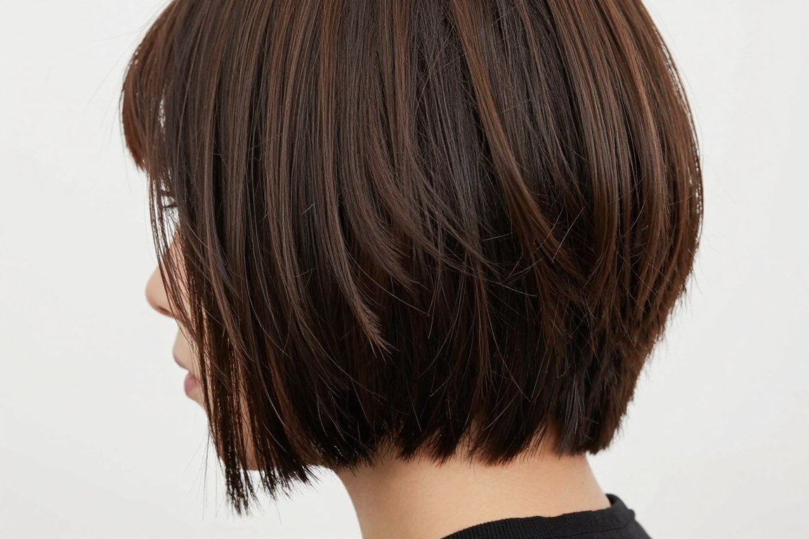 Razored choppy bob with ultra-textured ends creating edgy volume for fine hair