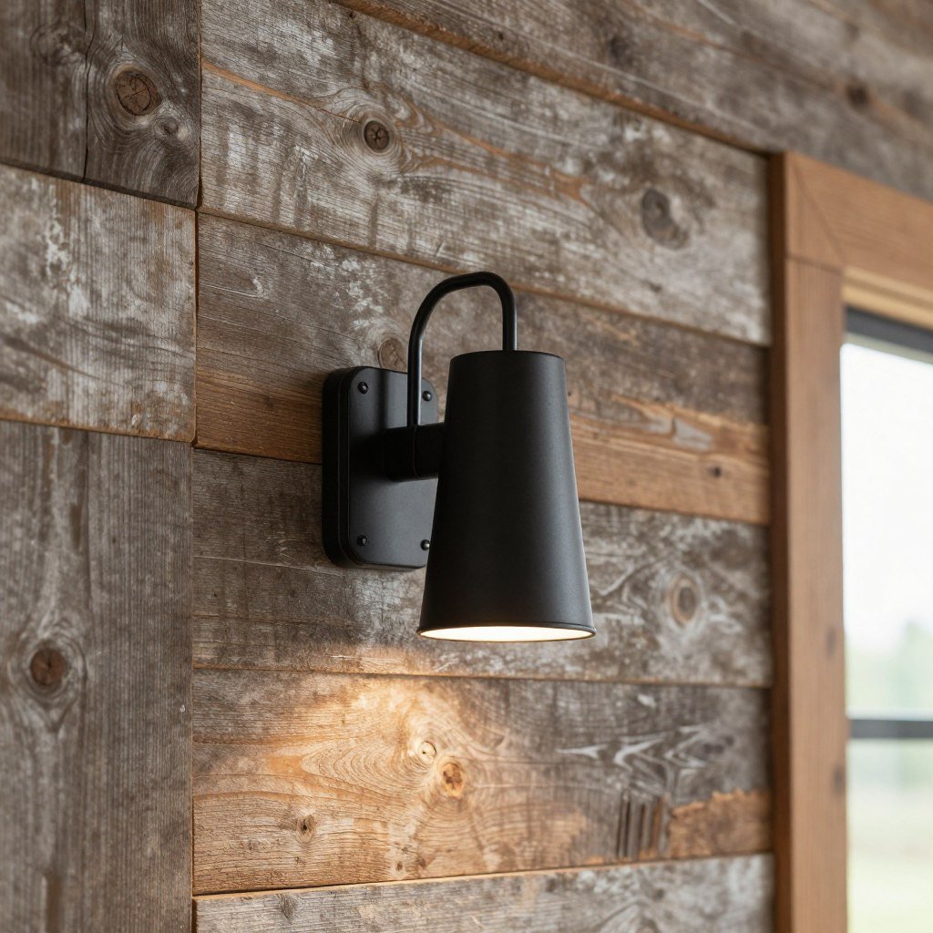 Reclaimed wood detail in modern farmhouse