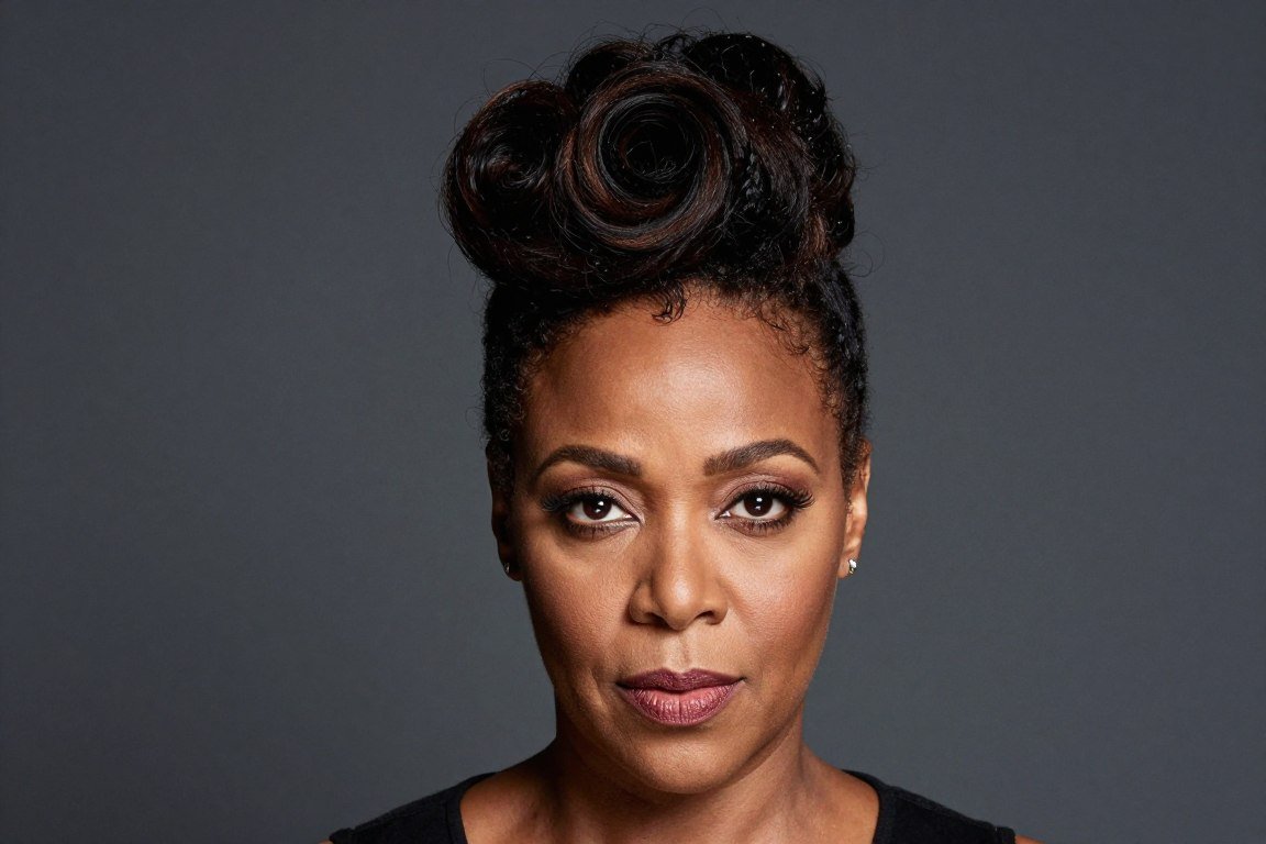 Rolled pompadour updo hairstyle showing height and volume for Black women