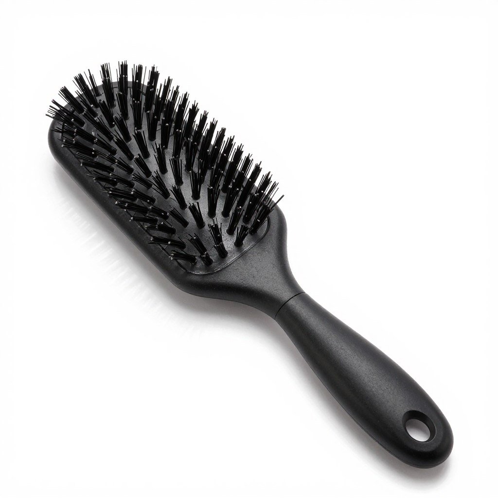 Round brush for styling layered bob on thin hair