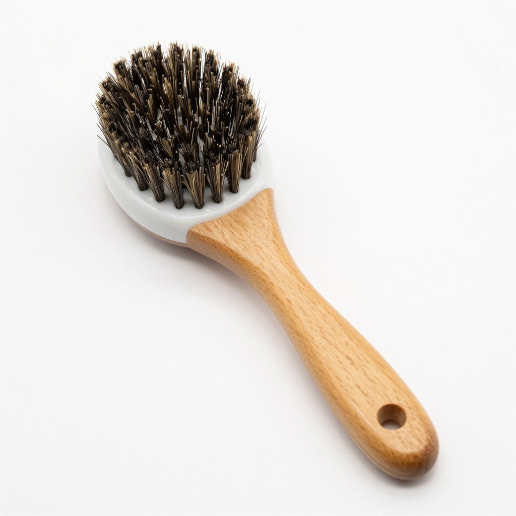 Round brush for styling short haircuts on thin hair