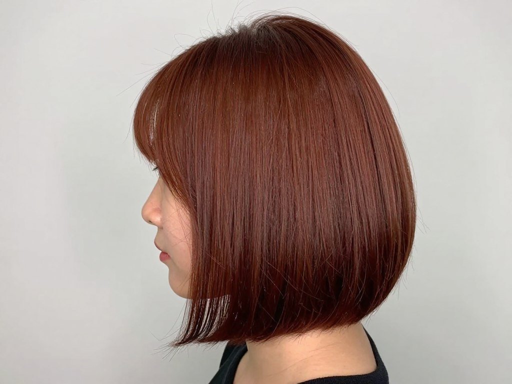 Rounded bob with internal graduation for thin hair