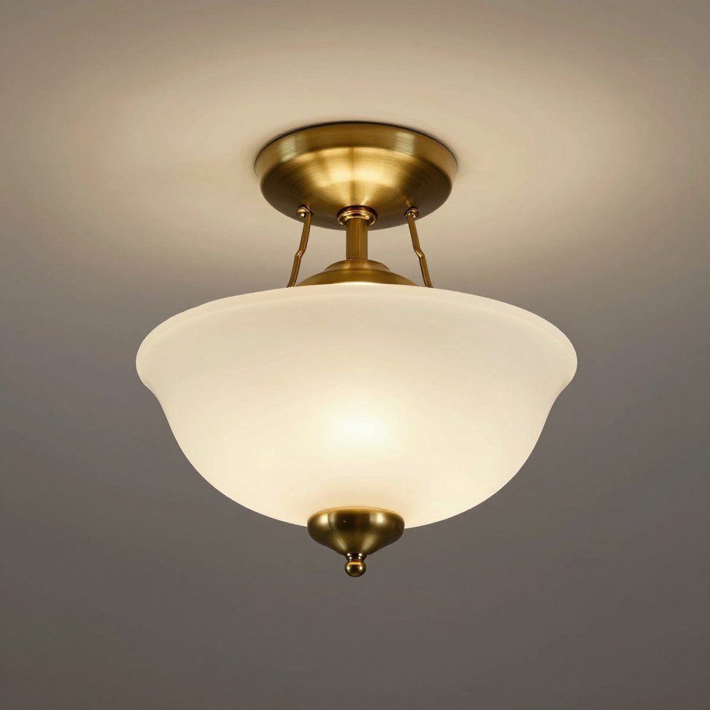 Satin brass flush mount with tulip shaped glass shades