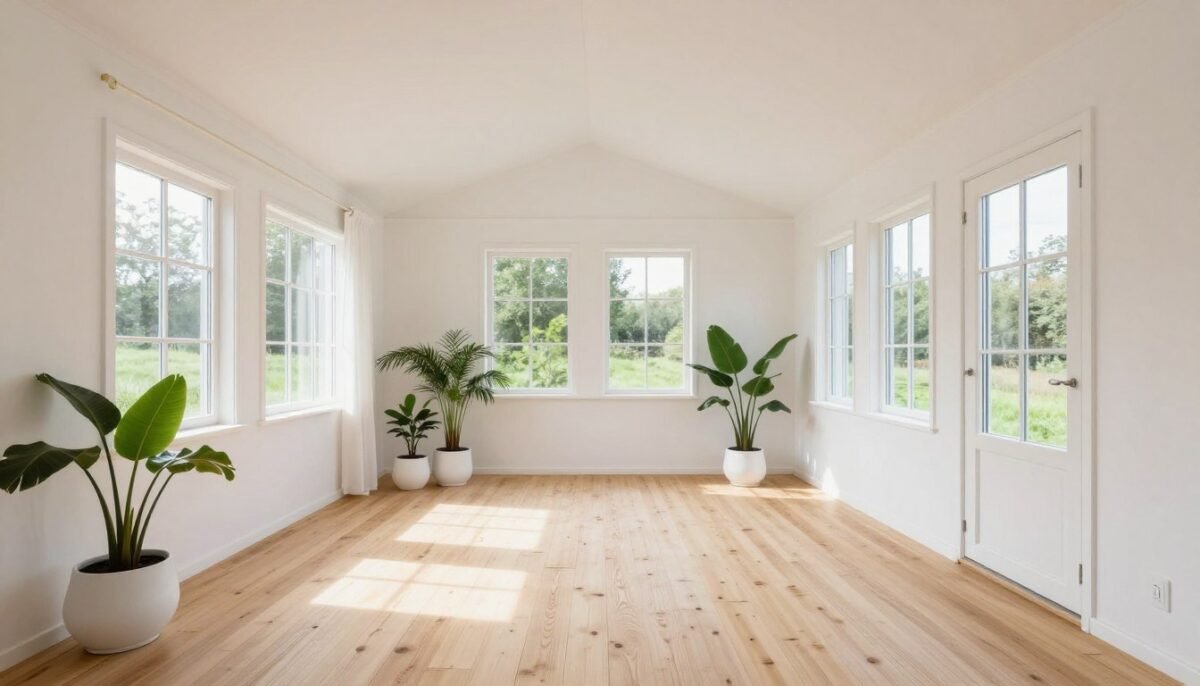 Scandinavian interior design in 16x40 shed house