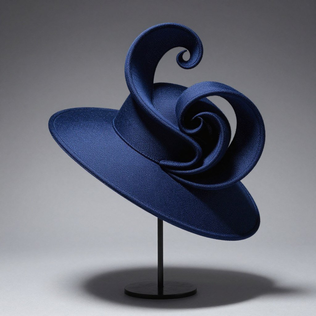 Sculptural sinamay swirl fascinator for derby
