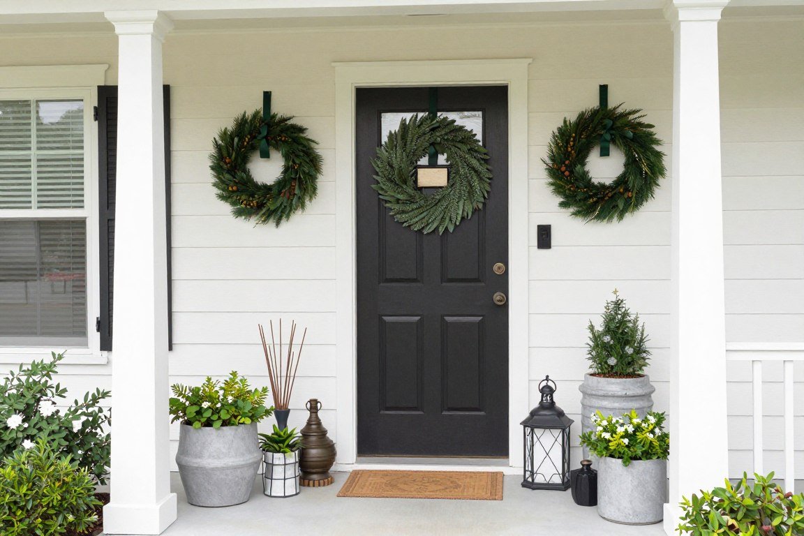 Seasonal outdoor decorating with easy changeable elements