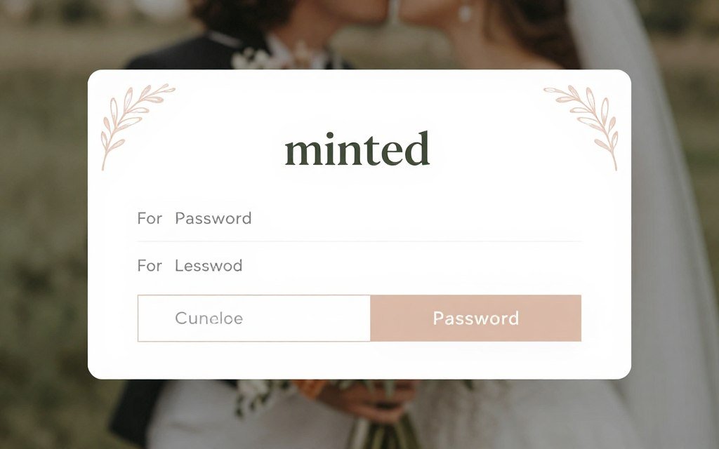 Secure login page for password-protected wedding website