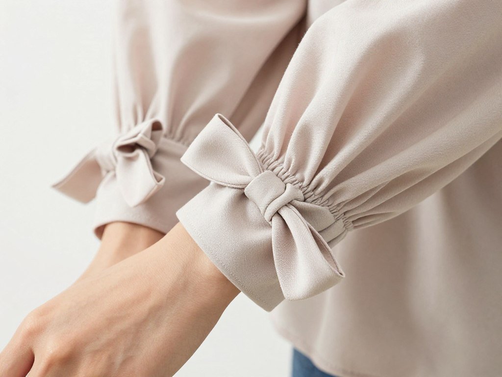 Shirt sleeves with decorative bow details