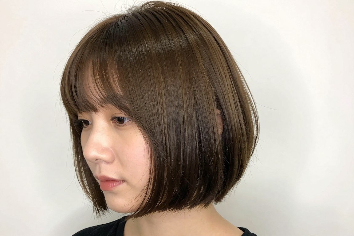 Side-parted choppy bob for fine hair with face-framing layers adding dimension and style