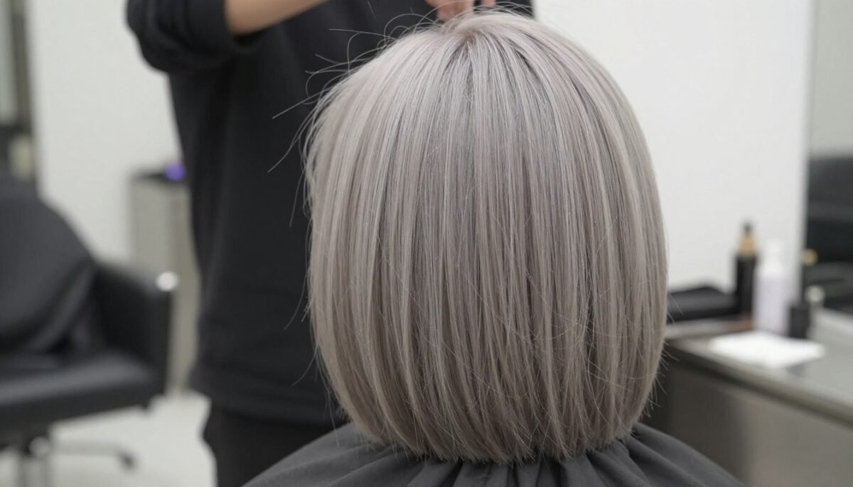 Side view of graduated bob showing layer progression