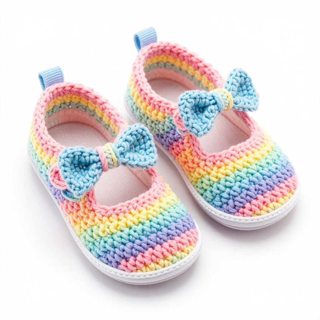 Simple slip-on crochet mary jane for babies