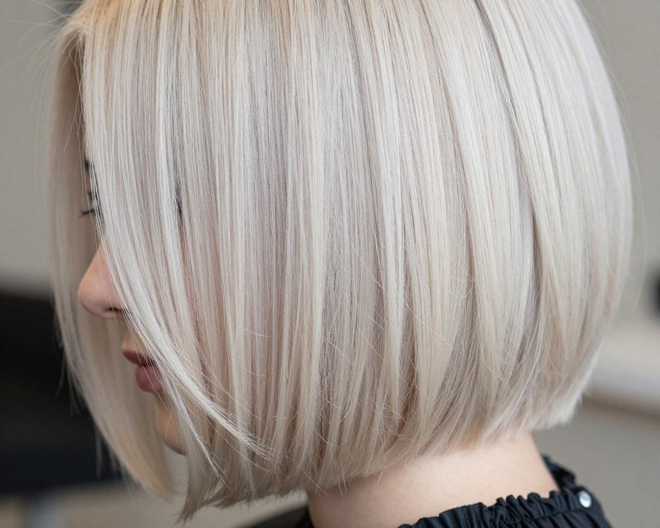 Sliced bob with razor detailing for thin hair texture