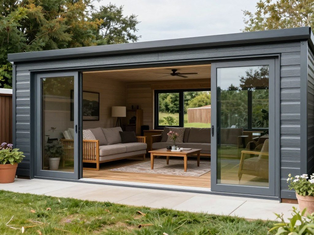 Sliding doors in shed house