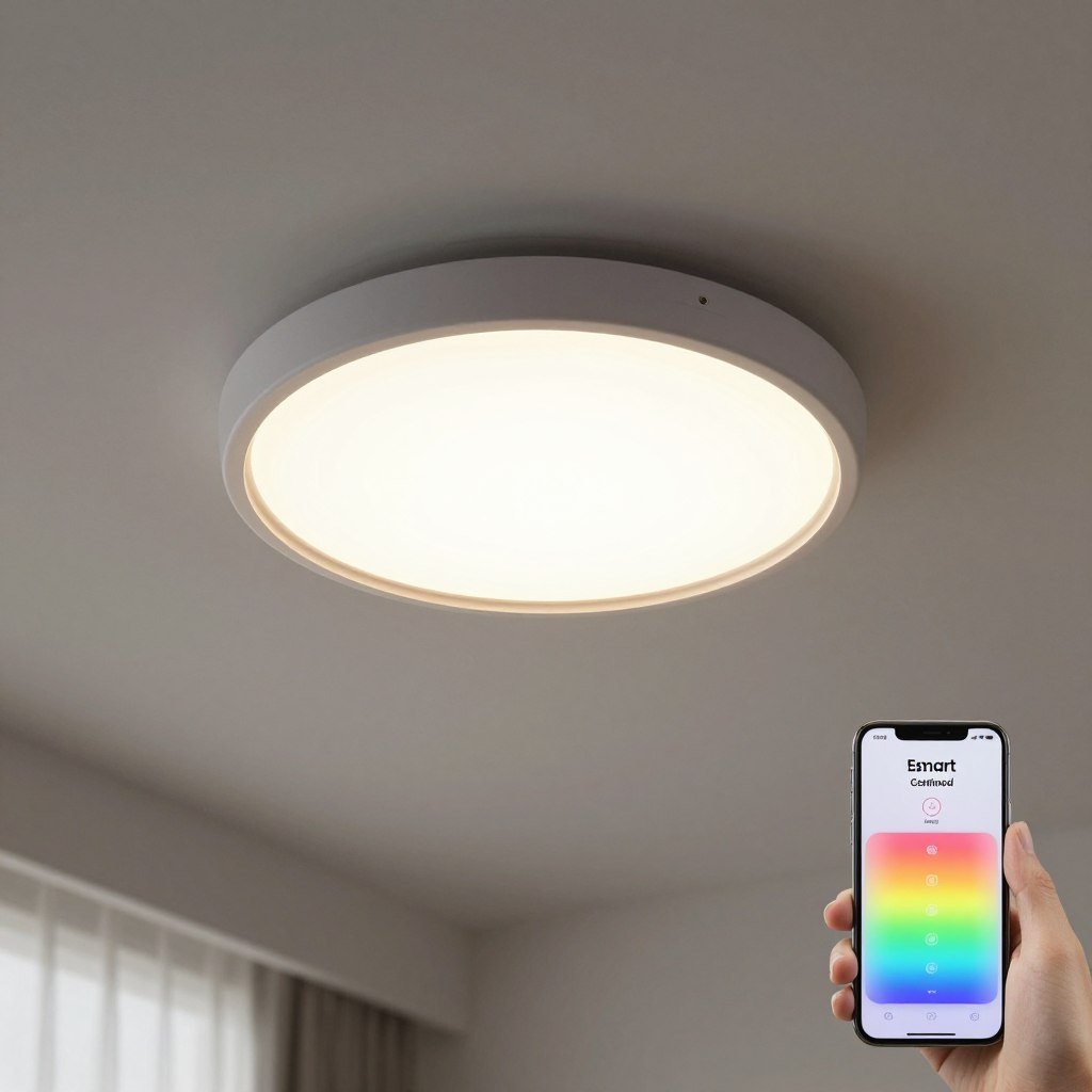 Smart LED flush mount with color changing capabilities