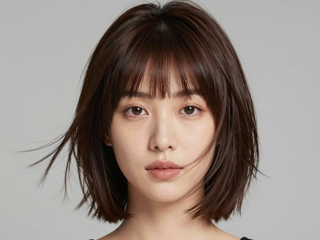 Square face shape with textured short haircut