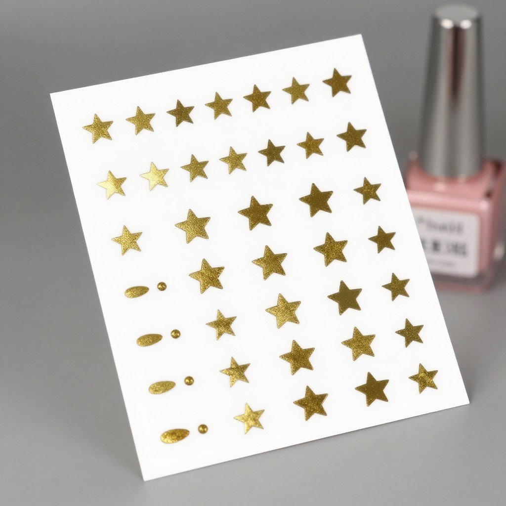Star nail decals for easy July manicure embellishment application