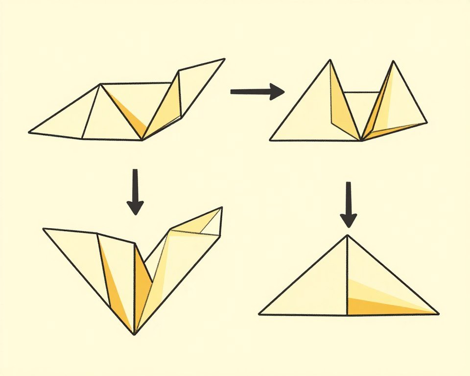 Step-by-step diagram showing how to create a valley fold