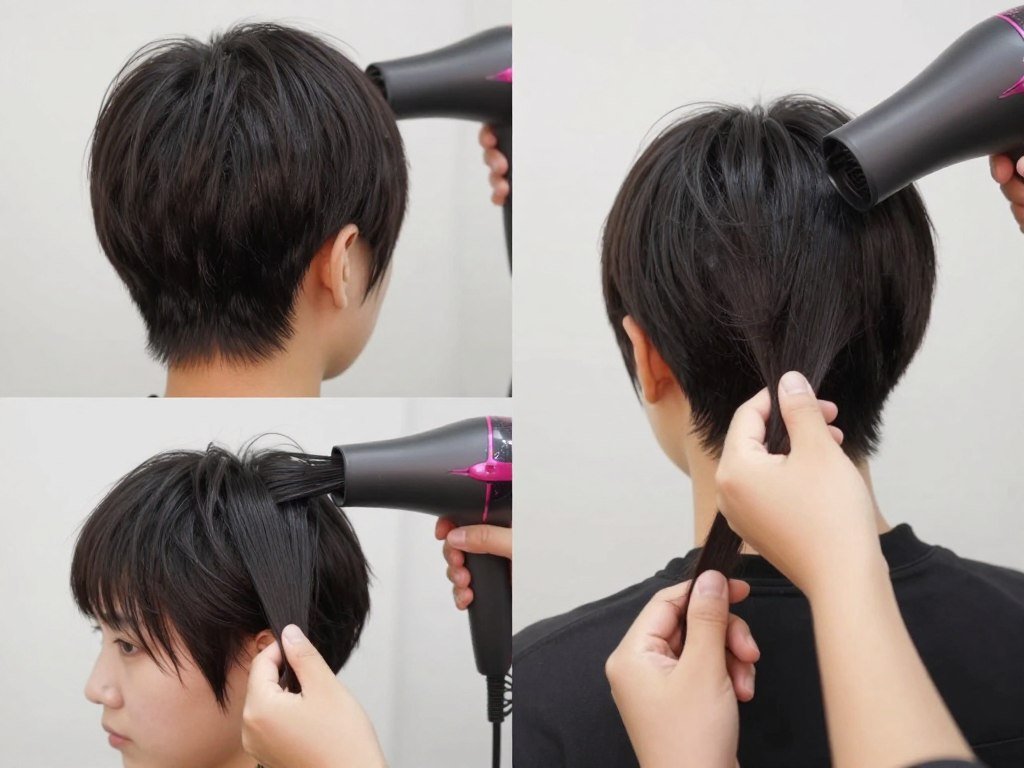 Step by step pixie styling demonstration