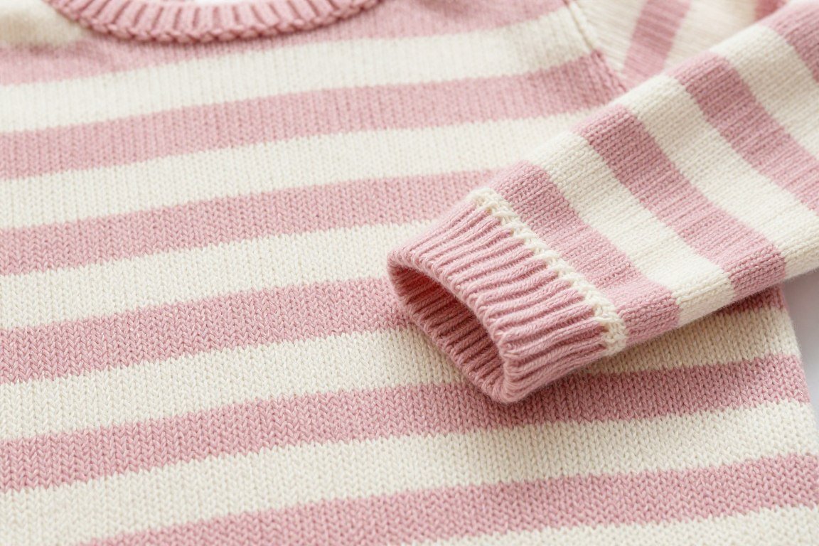 Striped baby sweater knitting pattern variation