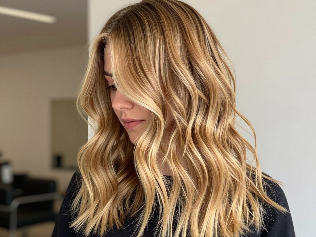 Sun-kissed blonde balayage summer hair color