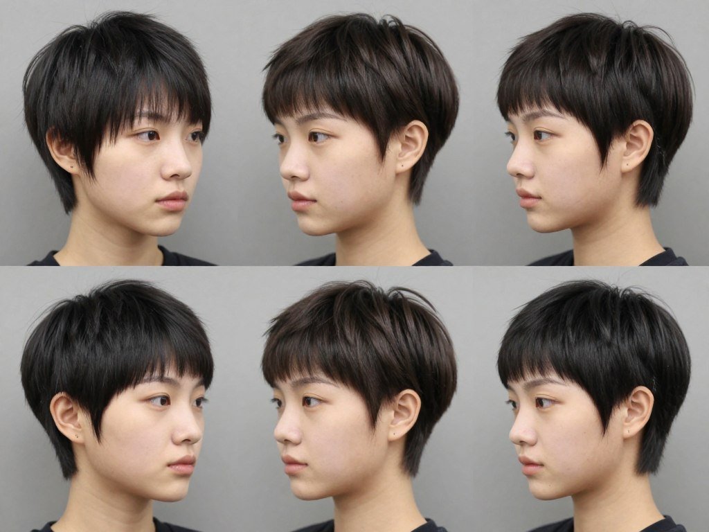Super short pixie haircut