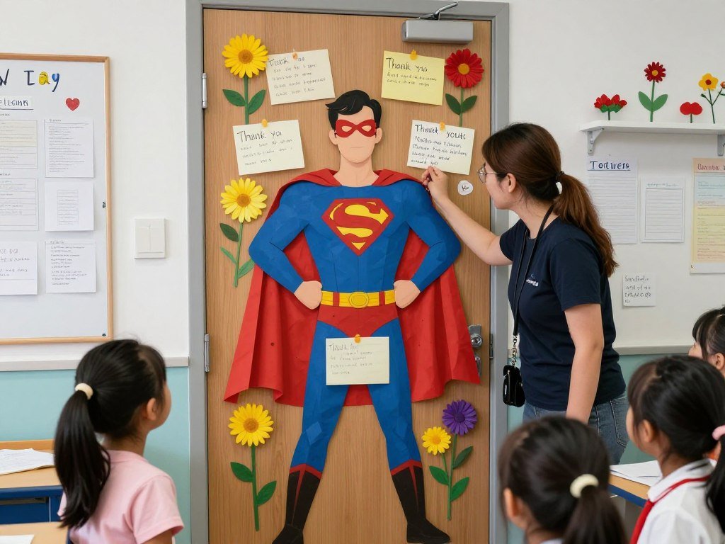 Teacher appreciation door decorated by students and parents