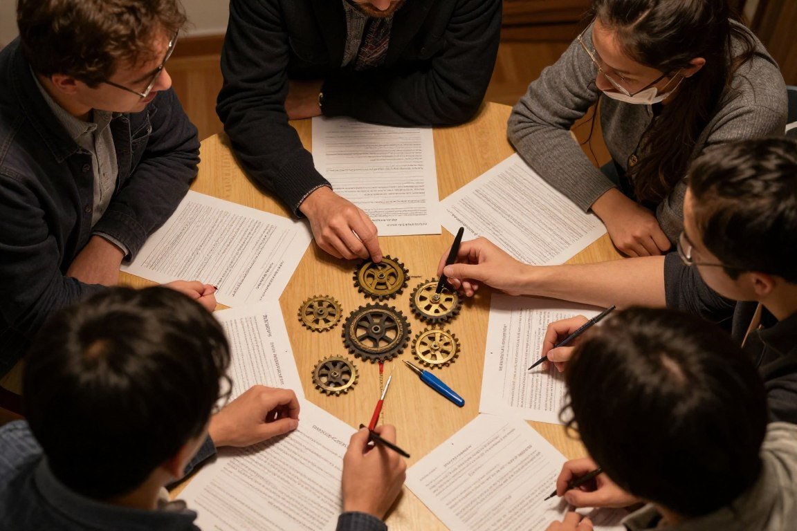 Teams working together to decode encrypted messages and solve cipher puzzles