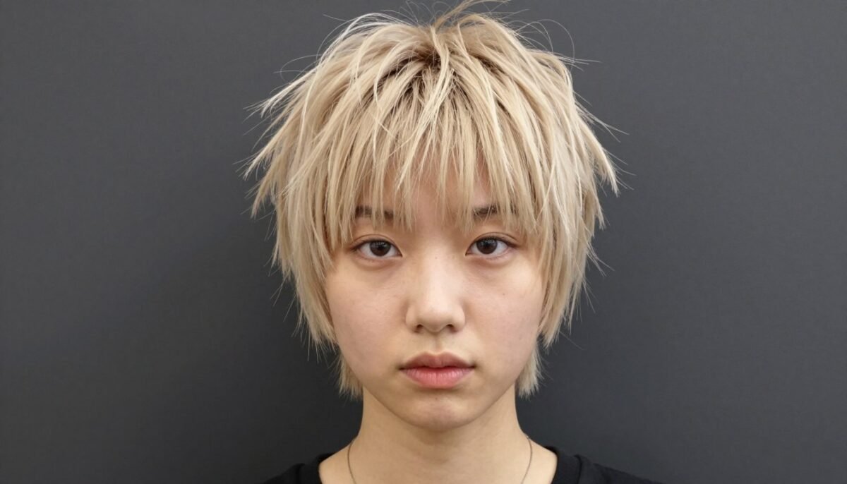 Textured crop haircut with fringe for thin hair volume