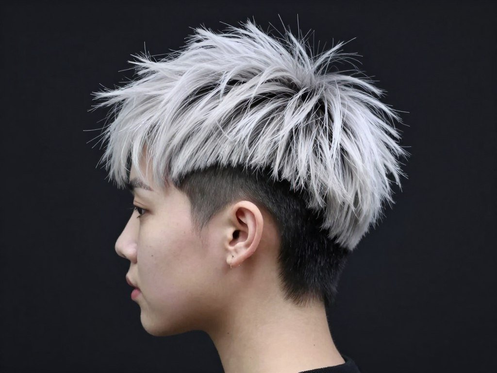 Textured pixie cut with volume at crown, edgy witchy haircut