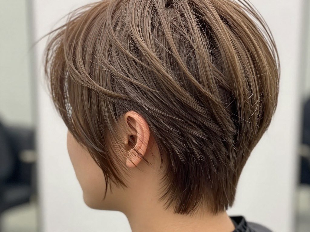 Textured pixie haircut for thin hair showing layers and movement