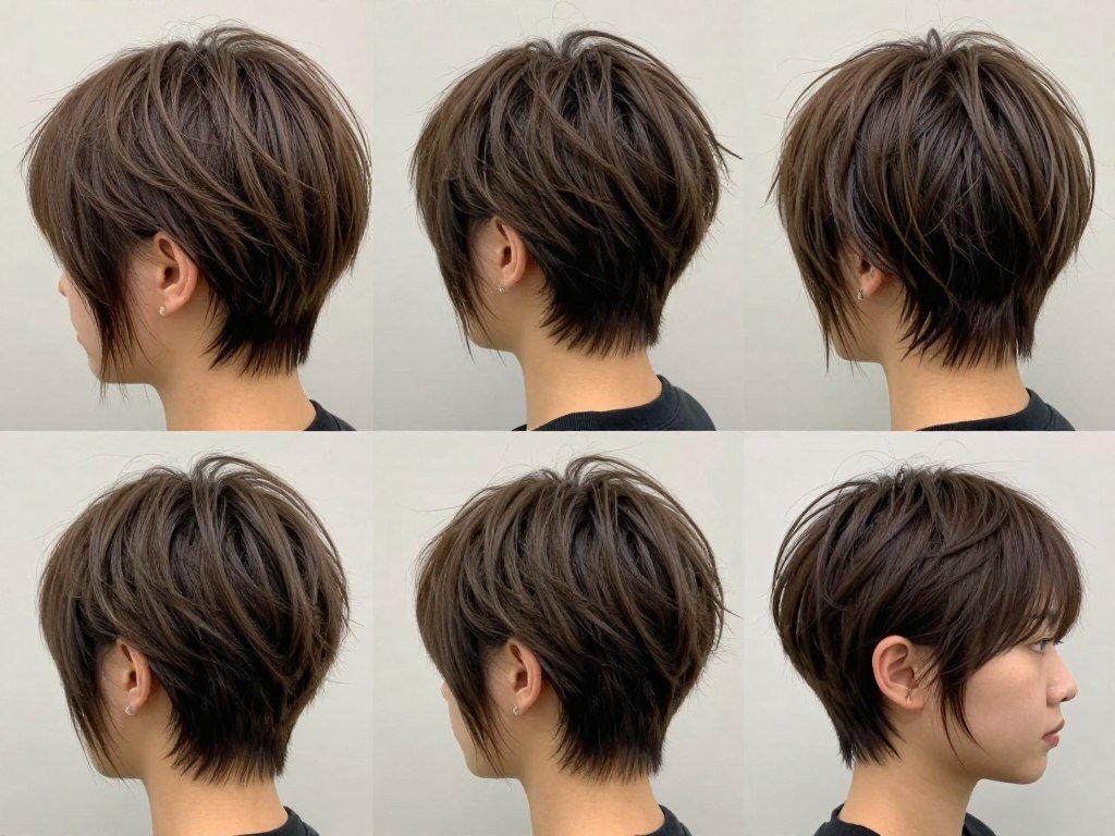 Textured pixie haircut with choppy layers