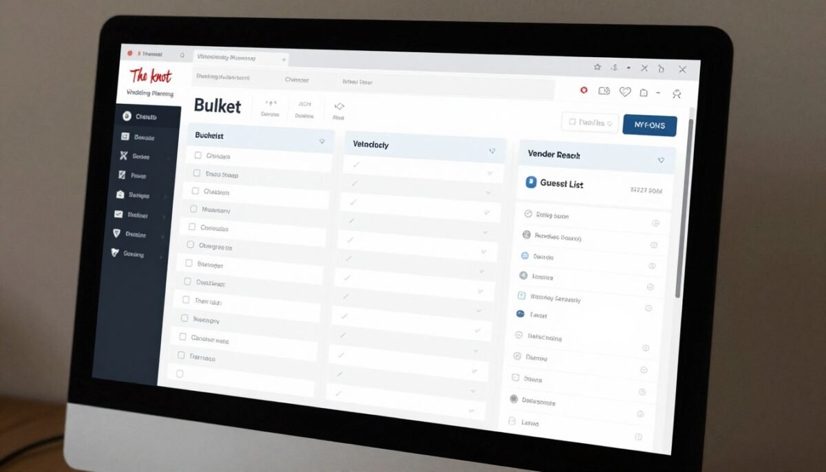 The Knot planning dashboard with multiple tools