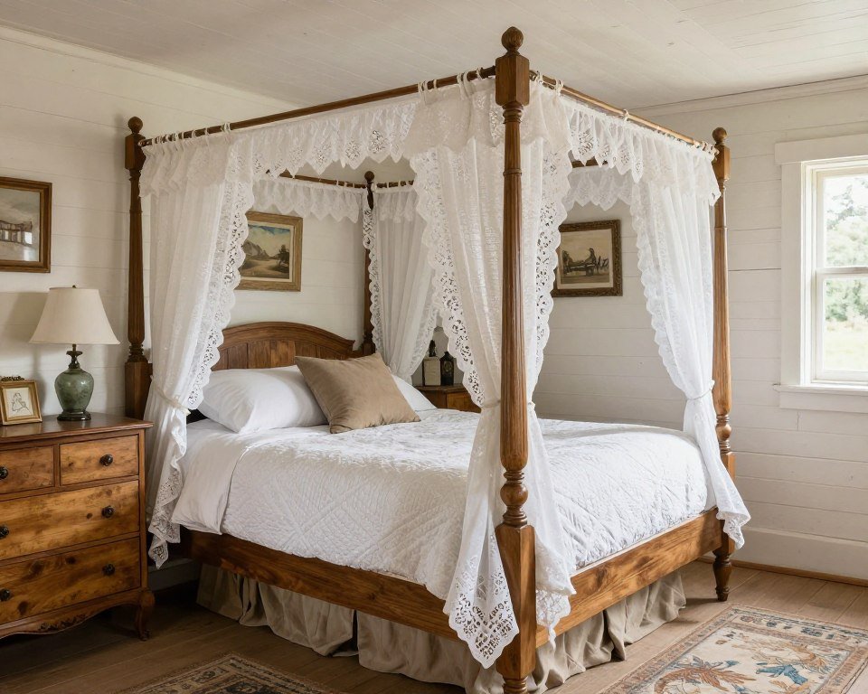 Traditional country bedroom in shed house
